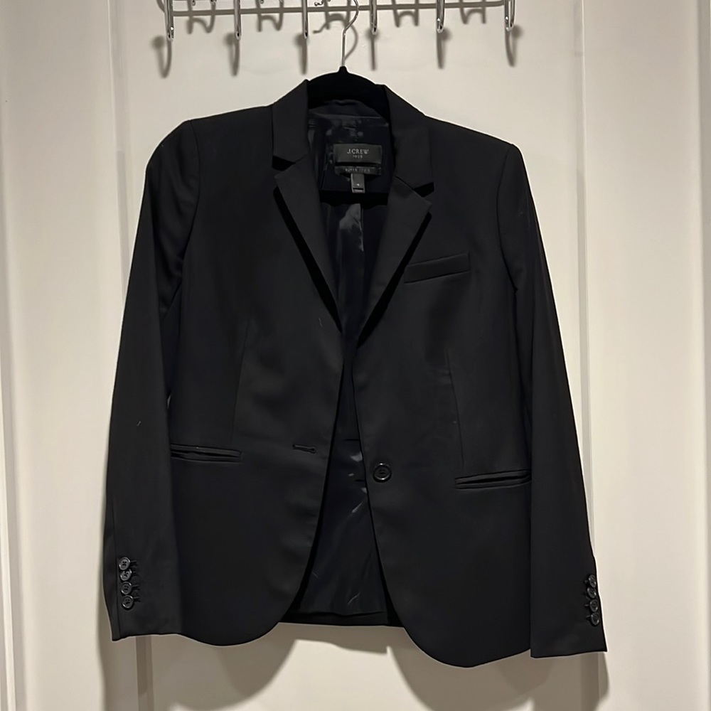 J.Crew Suit Jacket in Black Super 120s Wool